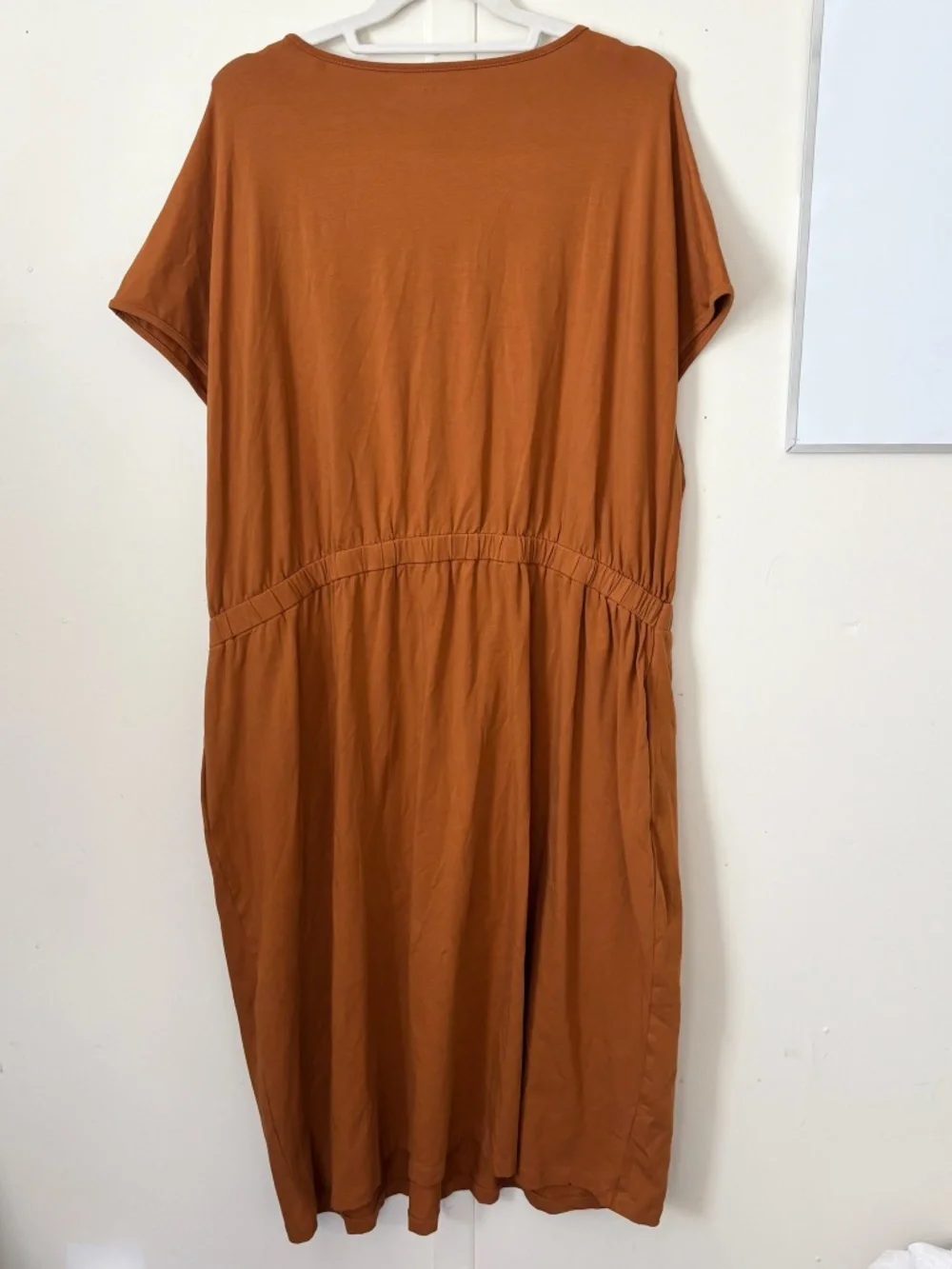 Universal Standard Pima Cotton Midi Dress in Ochre Rust - Picture 5 of 6